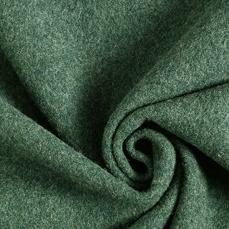 Loden de laine foulé Chiné – vert foncé,  image number 1