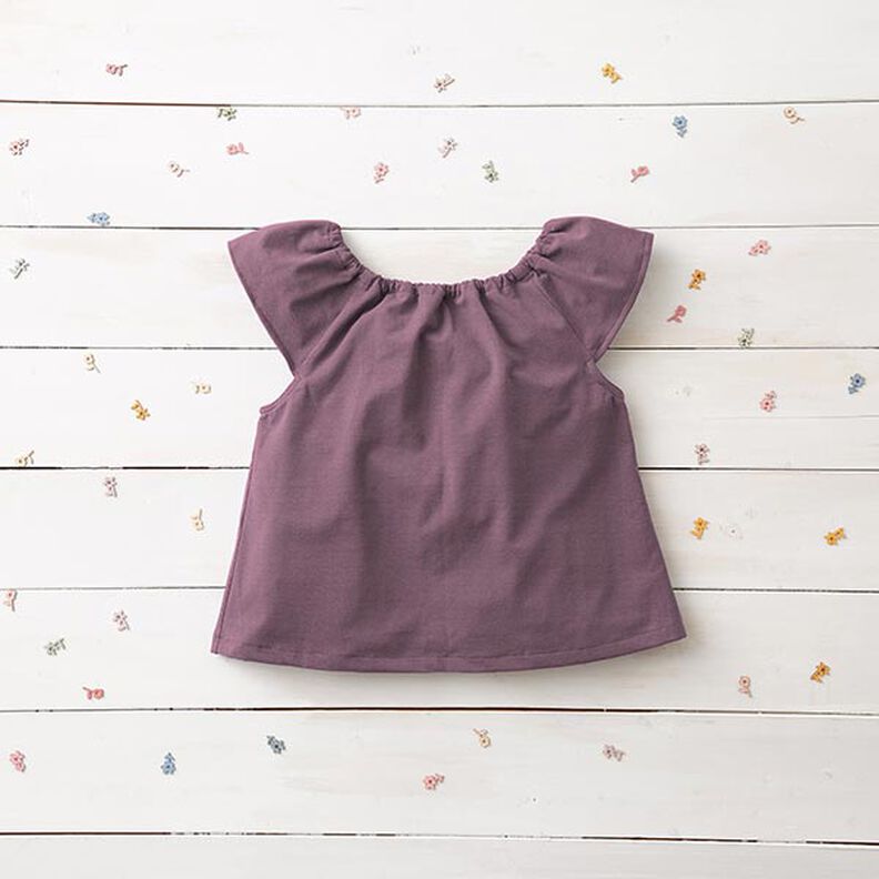 Jersey coton Medium uni – aubergine,  image number 7