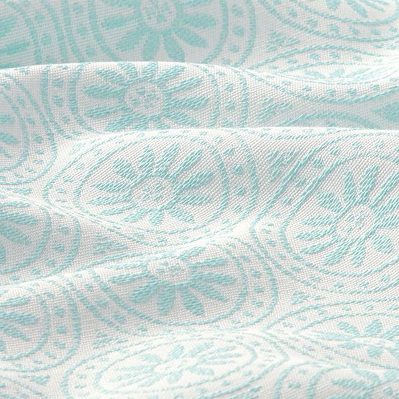 Tissu d'extérieur Jacquard Ornements cercle – menthe/écru,  image number 2