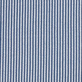 Jersey coton Seersucker Rayures fines – bleu jean/blanc, 