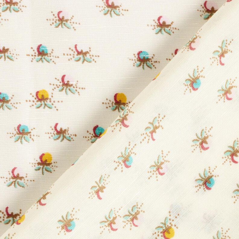 Tissu de coton brillant Fleurs – écru,  image number 4