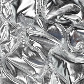 Tissu matelassé Lignes sinueuses – argent métallisé, 