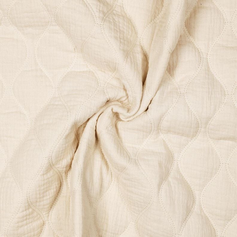 Tissu matelassé Tissu gaze de coton Vagues – écru,  image number 3
