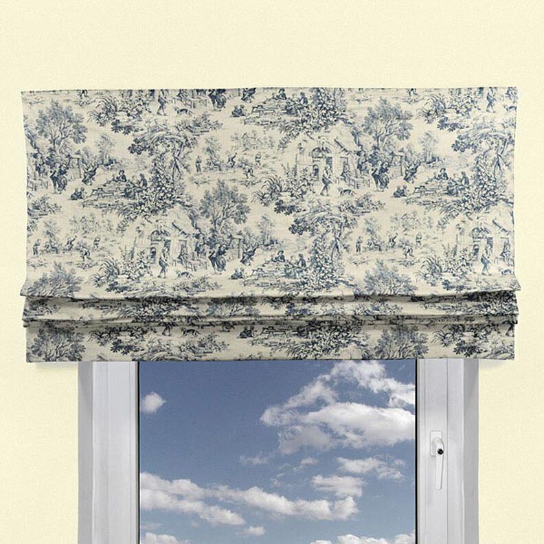 Toile de Jouy – bleu acier,  image number 6