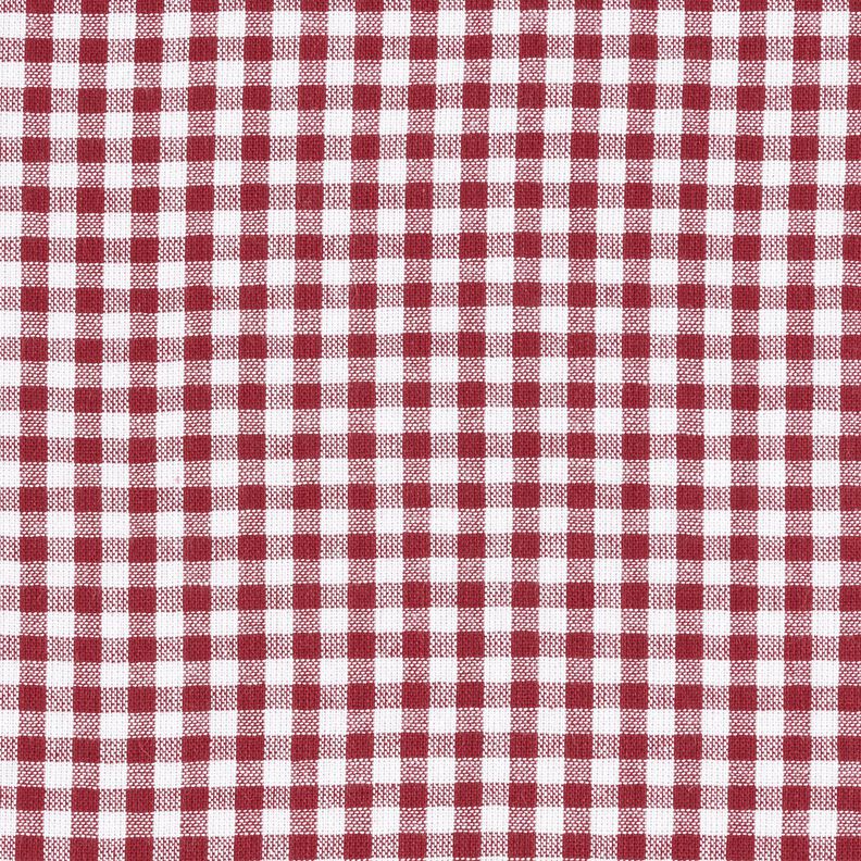 Tissu en coton petit Vichy – rouge foncé/blanc,  image number 1