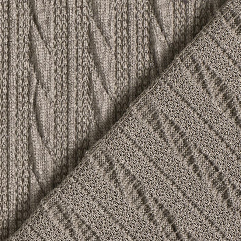 Tricot Cloqué Torsades – gris soie,  image number 4