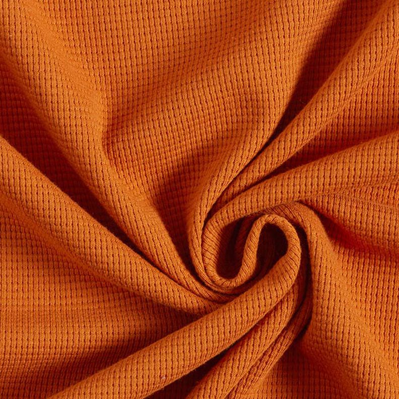 Mini Jersey de coton gaufré uni – terre cuite,  image number 1