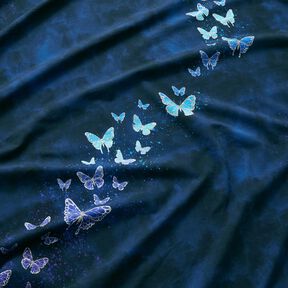 Jersey coton Dégradé de papillons | Glitzerpüppi – bleu nuit, 