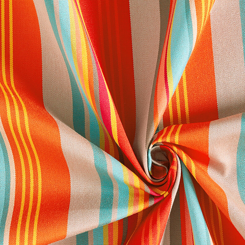 Tissu d’extérieur Canvas Rayures – orange/rouge, image number 3