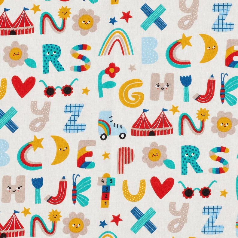 Cretonne Joyeux alphabet – écru, image number 1