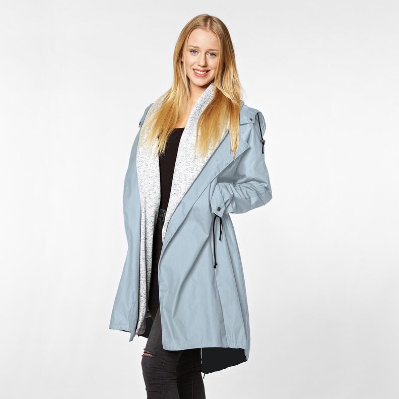 Tissu pour vestes de pluie uni – bleu argenté,  image number 8