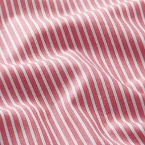 Popeline coton Rayures – rose/blanc, 