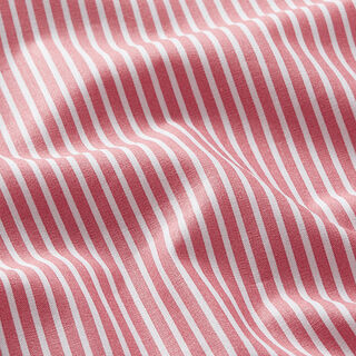 Popeline coton Rayures – rose/blanc, 