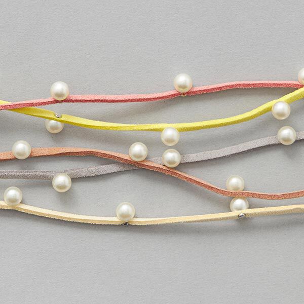 Ruban imitation cuir avec perles [ 3 mm ] – gris,  image number 5