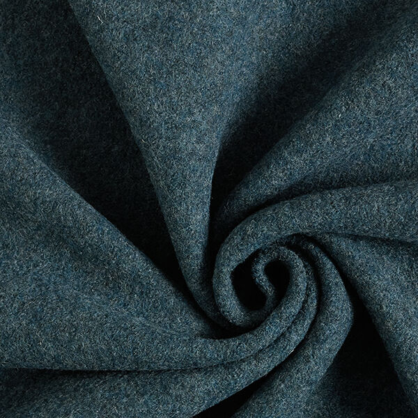 Loden de laine foulé Chiné – bleu océan,  image number 1