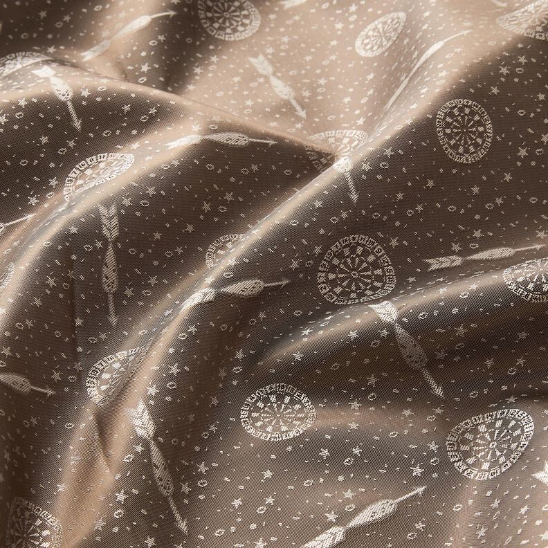 Tissu de doublure Jacquard Cibles et flèches – gris/or,  image number 2