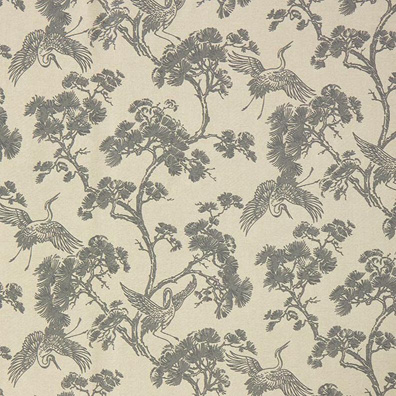 Tissu décoratif Toile Grue chinoise – sable/gris,  image number 1