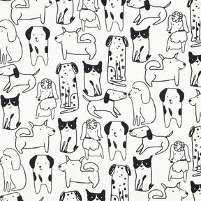 Flanelle coton Chiens | Poppy Fabrics – blanc/noir, 