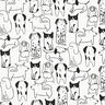 Flanelle coton Chiens | Poppy Fabrics – blanc/noir,  thumbnail number 1
