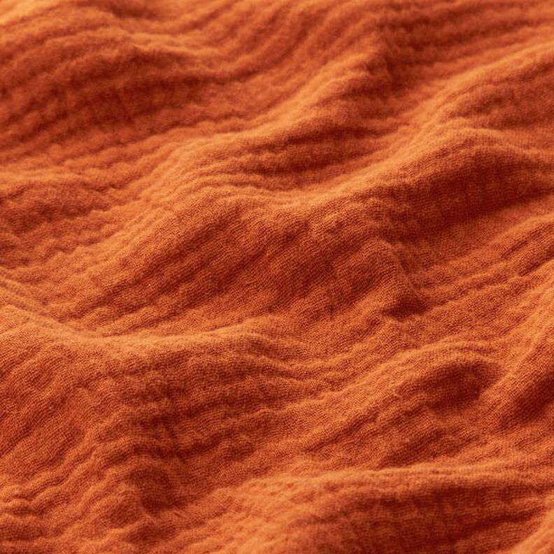 GOTS Tissu double gaze de coton | Tula – terre cuite,  image number 4
