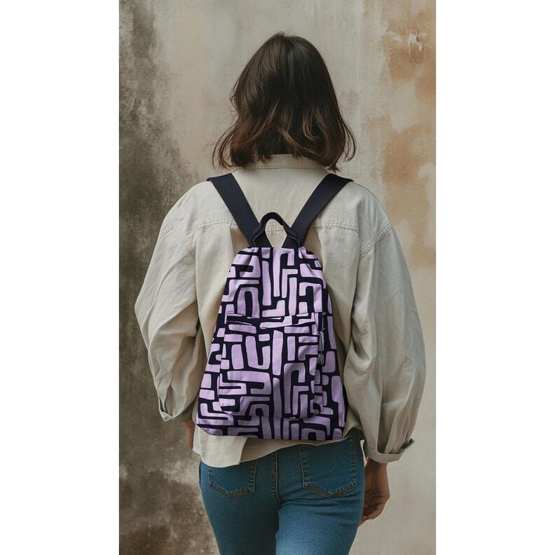 Coton enduit abstrait – violet pastel/bleu nuit,  image number 5