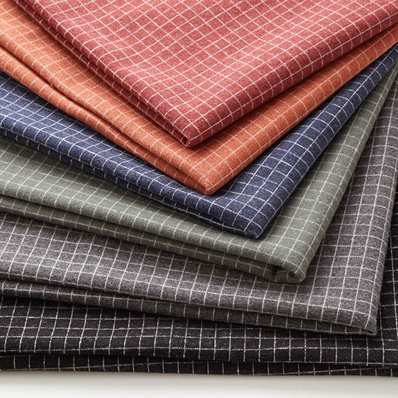 Maille jacquard brossée quadrillage – gris foncé, image number 8