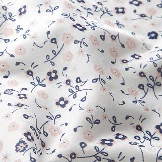 Satin soie et viscose Petites fleurs – blanc, 