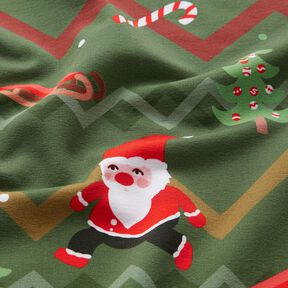 French Terry Père Noël | Glitzerpüppi – pin/rouge feu, 