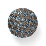 Bouton recouvert - Tissu de décoration extérieure Agora Senda - bleu pigeon / marron,  thumbnail number 1