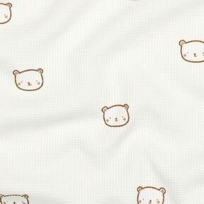 Jersey gaufré Petits ours | Poppy Fabrics – écru/brun faon, 