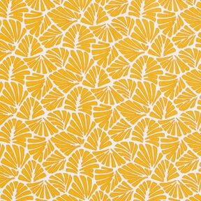 Coton enduit Mini feuilles abstraites – jaune soleil/blanc, 