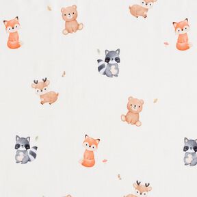 GOTS Jersey coton Bébés animaux Impression numérique – ivoire, 
