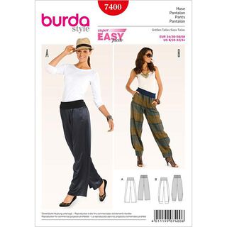 Pantalon large, Burda 7400, 