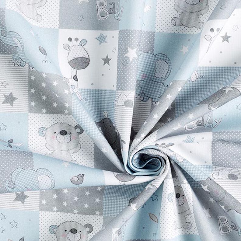 Tissu en coton Cretonne Babyzoo – bleu clair,  image number 2