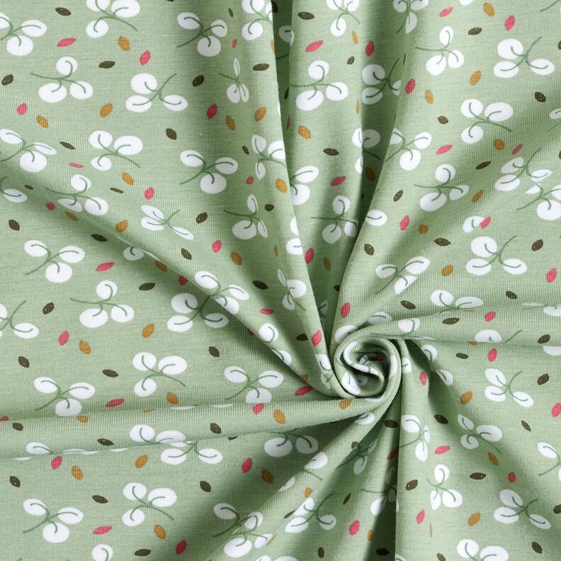 Jersey coton Branches et petits points – roseau, image number 3
