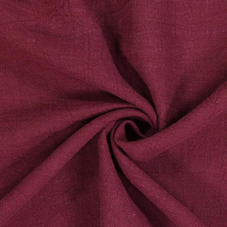 Tissu de Ramie–Mix stonewashed, qualité lourde – rouge bordeaux, image number 1