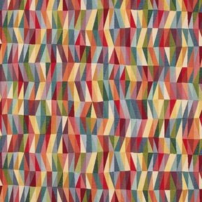 Tissu de décoration Gobelin Zigzag graphique – beige clair/carmin, 