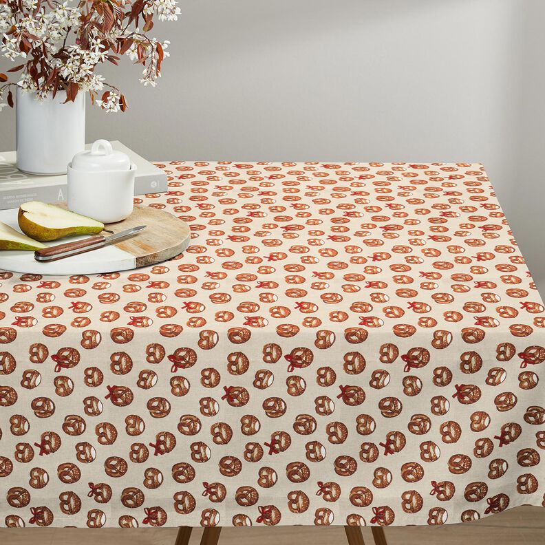 Tissu de décoration Semi-panama Bretzels – marron/nature, image number 8