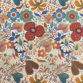 Tissu de décoration Semi-panama Image florale – nature/bleu, 
