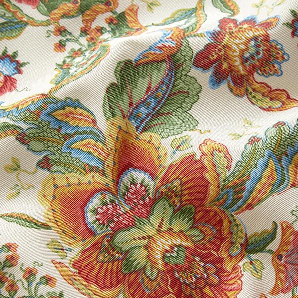 Tissu décoratif Toile ornements floraux orientaux 280 cm – nature/vert,  image number 2