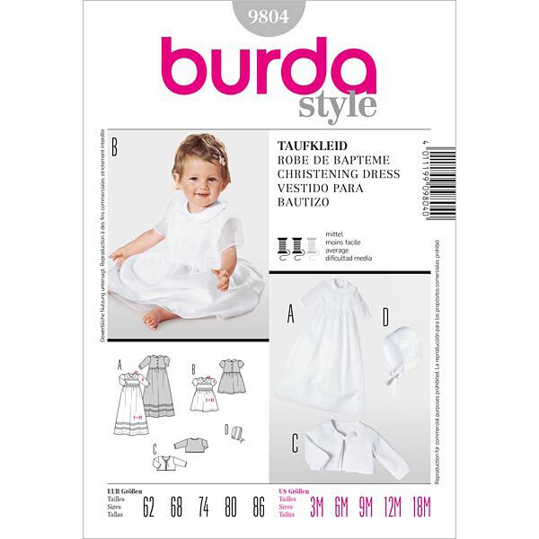 Robe de baptême, Burda 9804,  image number 1