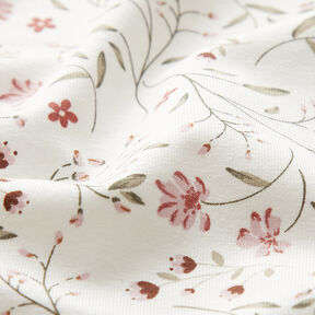 Jersey coton Vrilles de fleurs – écru, 