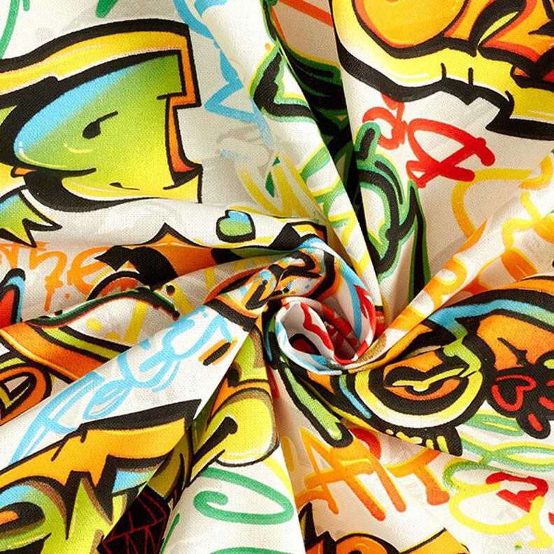 Tissu de décoration Semi-panama Graffiti – argent,  image number 4