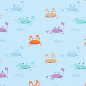 Jersey coton jolis crabes – bleu bébé, 