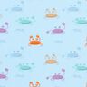 Jersey coton jolis crabes – bleu bébé,  thumbnail number 1
