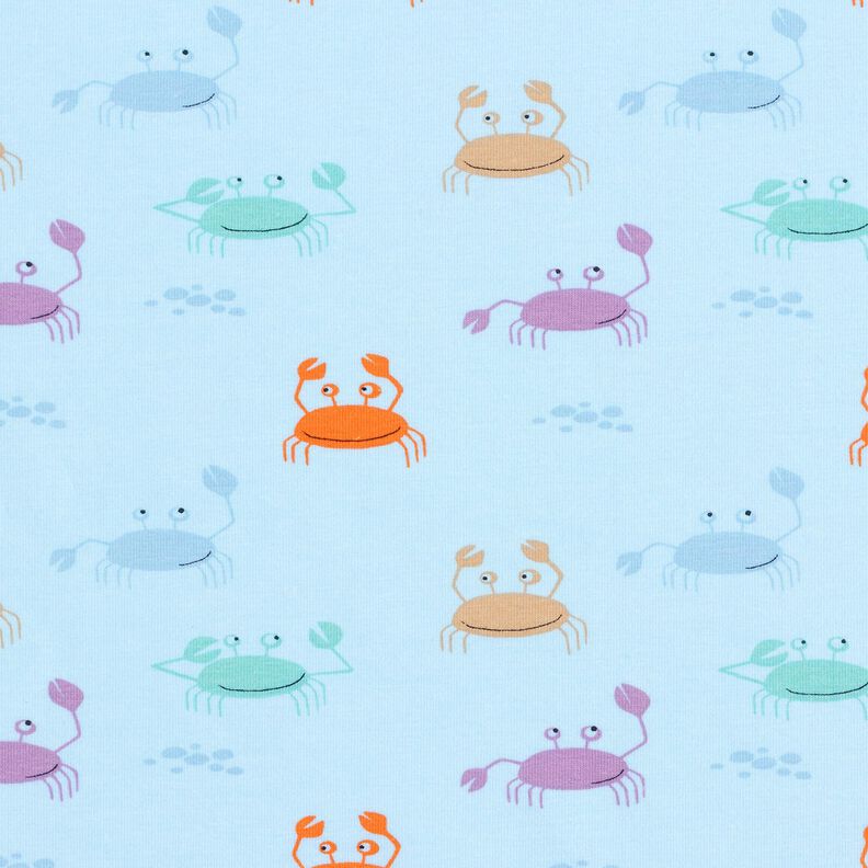 Jersey coton jolis crabes – bleu bébé, image number 1