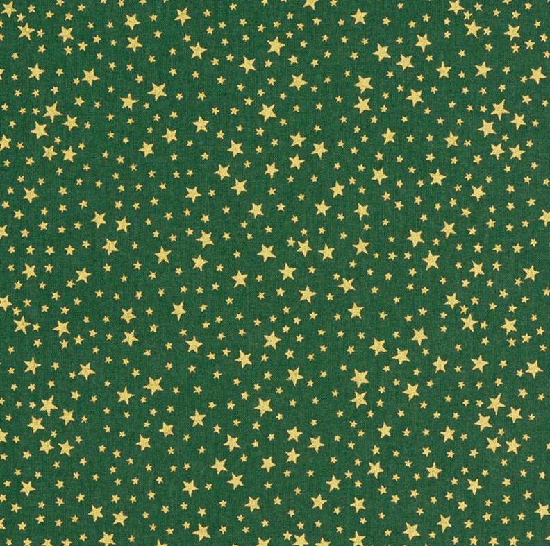 Tissu en coton Cretonne Ciel étoilé de Noël petit – vert foncé/or,  image number 1