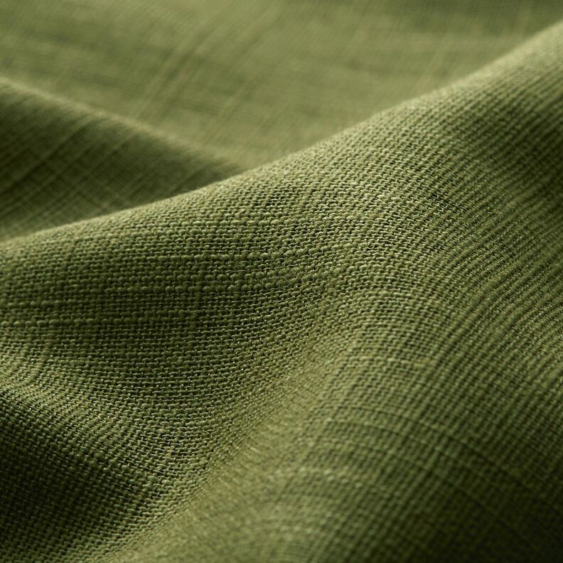 Tissu de lin en ramie mélangée medium – olive foncé,  image number 2