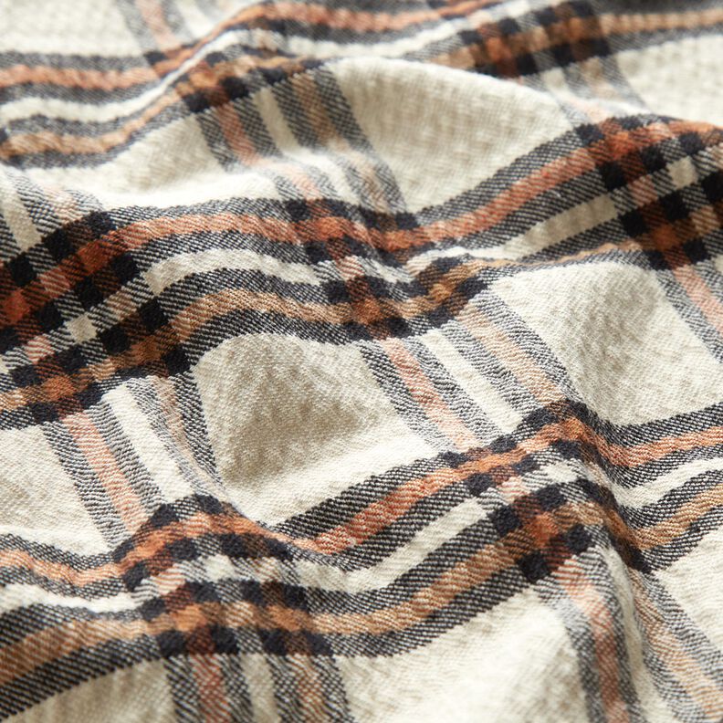 Tartan en seersucker – beige/terre cuite, image number 2