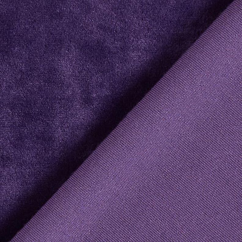 Velours stretch Tissu Nicki – prune,  image number 3